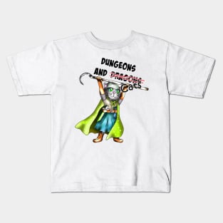 dungeons and dragons and cats fighter cat Kids T-Shirt